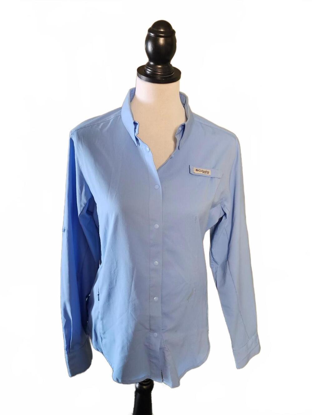Columbia Sportswear Light Blue Long Sleeve Button-Up Shirt M